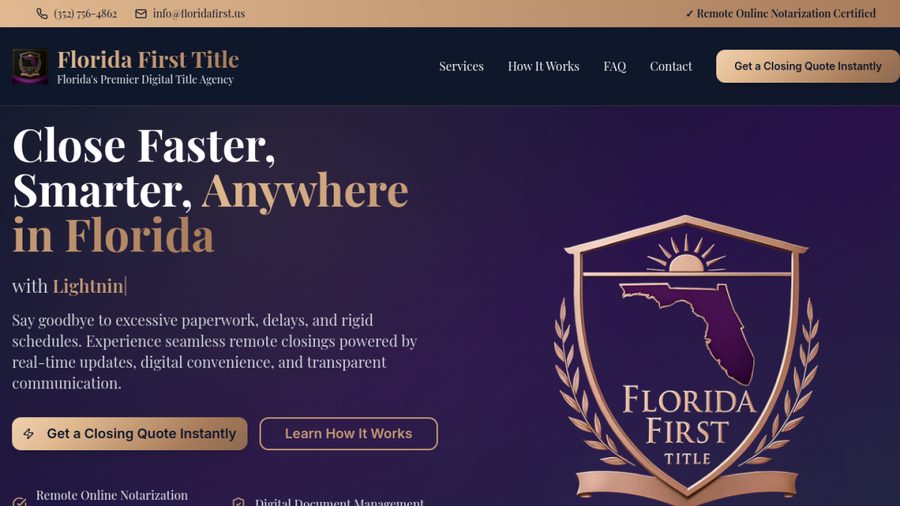 Florida First Title website screenshot